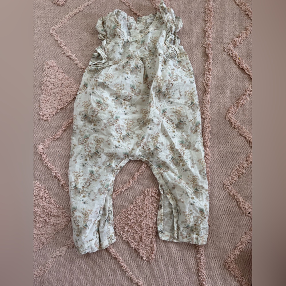 Jamie Kay Cream Floral Baby Outfit Romper